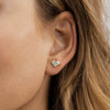 Silver 925 Heartshaped Zircon Earrings Electroplated Niche Ins Cold Style