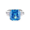 Silver 925 High Carbon Diamond Aquamarine Geometric Light Luxury Ring For Women