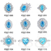 Silver 925 High Carbon Diamond Aquamarine Geometric Light Luxury Ring For Women