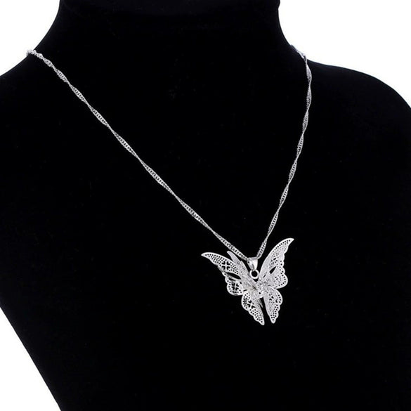 925 Silver Hollow Pointed Butterfly Multi Layer Pendant Jewelry With Geometric Pattern And Electroplating For Men And Women