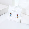 925 Silver Inlaid Color Zircon Geometric Earrings Diamond Design Women's Jewelry
