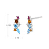 925 Silver Inlaid Color Zircon Geometric Earrings Diamond Design Women's Jewelry
