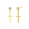 Silver Inlaid Zircon Cross Geometric Women's Earrings