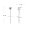 Silver Inlaid Zircon Cross Geometric Women's Earrings