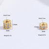 Silver Inlaid Zirconia Multilayered Cylinder Wheel Round Beads Bracelet Necklace Loose Beads
