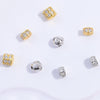 Silver Inlaid Zirconia Multilayered Cylinder Wheel Round Beads Bracelet Necklace Loose Beads