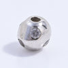 Silver Inlaid Zirconia Multilayered Cylinder Wheel Round Beads Bracelet Necklace Loose Beads