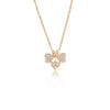 Silver Jewelry Bee Pendant Necklace With Geometric Design And Diamond Treatment For Women