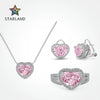 Silver Jewelry For Women 925 Sterling Silver Electroplated Heart Water Drop Bell Shaped Ring Earrings