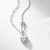 Silver 925 Jewelry Geometric Pattern Elegant Cross Chain Necklace For Women