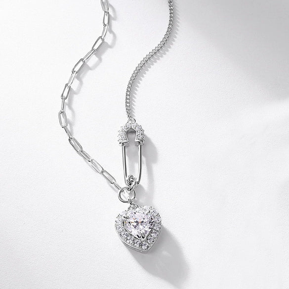 Silver 925 Jewelry Geometric Pattern Elegant Cross Chain Necklace For Women