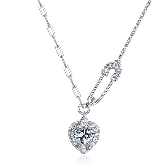 Silver 925 Jewelry Geometric Pattern Elegant Cross Chain Necklace For Women