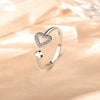 Silver Jewelry Love Diamond Mother And Daughter Opening Ring 925 Sterling Silver Geometric Electroplated