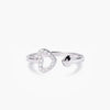 Silver Jewelry Love Diamond Mother And Daughter Opening Ring 925 Sterling Silver Geometric Electroplated
