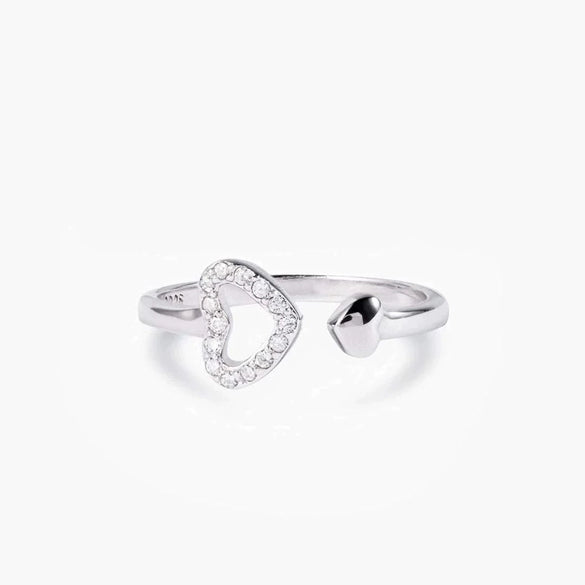 Silver Jewelry Love Diamond Mother And Daughter Opening Ring 925 Sterling Silver Geometric Electroplated