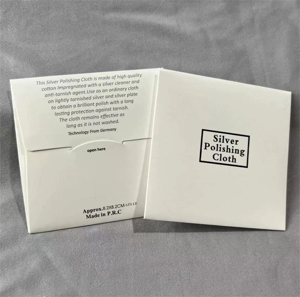 Silver Jewelry Maintenance Doublesided Velvet Cleaning Cloth Square Packaging