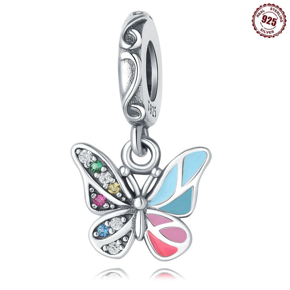 Silver Jewelry Pendant Accessories Beaded Bee Butterfly Dripping Oil Animal Style