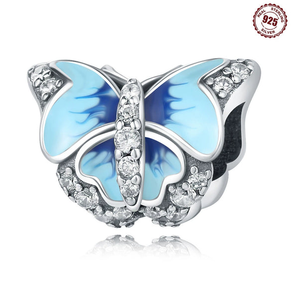Silver Jewelry Pendant Accessories Beaded Bee Butterfly Dripping Oil Animal Style
