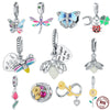Silver Jewelry Pendant Accessories Beaded Bee Butterfly Dripping Oil Animal Style