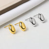 Silver Jewelry S925 Sterling Silver Geometric Oval Earrings For Women