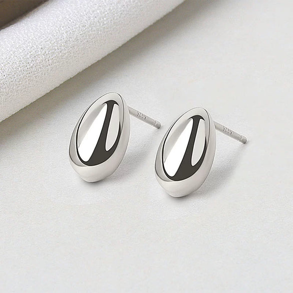 Silver Jewelry S925 Sterling Silver Geometric Oval Earrings For Women