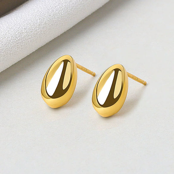 Silver Jewelry S925 Sterling Silver Geometric Oval Earrings For Women