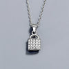 Silver Jewelry Women's Clavicle Chain With 925 Silver Small Lock Pendant And Diamond Design