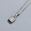 Silver Jewelry Women's Clavicle Chain With 925 Silver Small Lock Pendant And Diamond Design