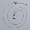 Silver Jewelry Women's Clavicle Chain With 925 Silver Small Lock Pendant And Diamond Design
