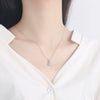 Silver Jewelry Women's Clavicle Chain With 925 Silver Small Lock Pendant And Diamond Design