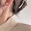 Silver Knot Drop Shape Earrings Set With Pearls Simple Fashion Style