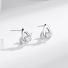 Silver Letter Diamond Earrings For Women Fashion Personality Style