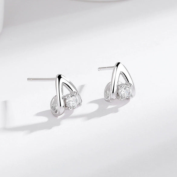 Silver Letter Diamond Earrings For Women Fashion Personality Style
