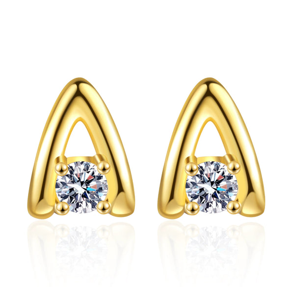Silver Letter Diamond Earrings For Women Fashion Personality Style