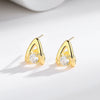 Silver Letter Diamond Earrings For Women Fashion Personality Style