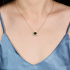 925 Silver Light Luxury Retro Clavicle Chain With Green Zircon Geometric Design For Women