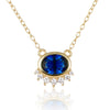 925 Silver Light Luxury Retro Clavicle Chain With Green Zircon Geometric Design For Women