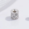 Silver Microinlaid Zircon Round Bucket Beads Spacer Diy Handmade Beads
