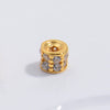 Silver Microinlaid Zircon Round Bucket Beads Spacer Diy Handmade Beads