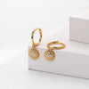 Silver Microinlaid Zircon Sunflower Earrings For Women
