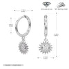 Silver Microinlaid Zircon Sunflower Earrings For Women