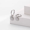 Silver Microinlaid Zircon Sunflower Earrings For Women