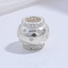 Silver Middle Ancient Brushed Fourleaf Clover And Eight Pointed Star Bead Spacer Diy Bracelet Necklace Set With Zircon