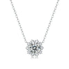 Silver Moissanite Inlaid Geometric Minimalist Pendant Necklace With Chain
