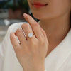 925 Silver Moissanite Inlay Geometric Ring For Women