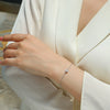Silver Moissanite Inlay Geometric Women's Bracelet Fashion Style