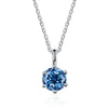Silver Moissanite Necklace Set With Precious Stones Animals Zodiac Round Shape For Women