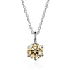 Silver Moissanite Necklace Set With Precious Stones Animals Zodiac Round Shape For Women