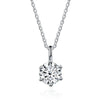 Silver Moissanite Necklace Set With Precious Stones Animals Zodiac Round Shape For Women