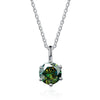 Silver Moissanite Necklace Set With Precious Stones Animals Zodiac Round Shape For Women